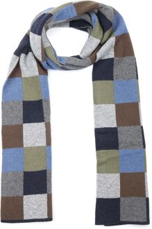 Profuomo Sjaal Wol Ruiten - Grijs