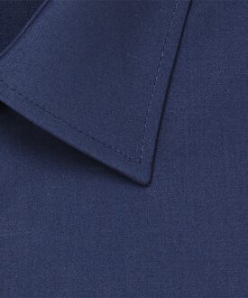 Profuomo Super Slim Fit stretch overhemd - navy blauw - Strijkvriendelijk - Boordmaat: 43