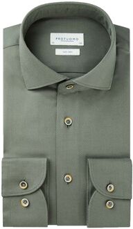 Profuomo Twill Overhemd Army Groen - 42