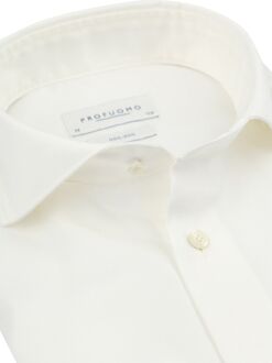 Profuomo Twill Overhemd Off White Wit - 37,38,39,40,41,42,43,44,45