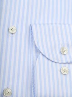 Profuomo Twill Overhemd Strepen Lichtblauw - 37,38,39,40,42