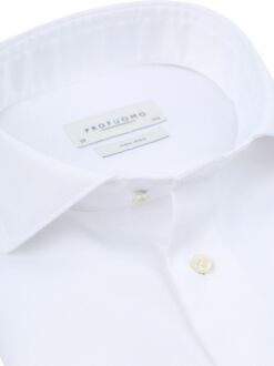 Profuomo Twill Overhemd Wit - 37,38,39,40,41,42,43,44