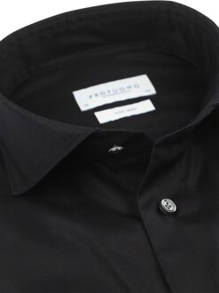 Profuomo Twill Overhemd Zwart - 37,38,39,42,43,44,45