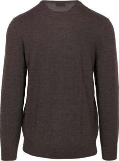 Profuomo V-Neck Dark Brown Pullover Sweater Profuomo , Brown , Heren - Xl,L,M L30