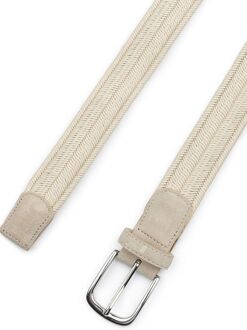 Profuomo Waxed Geweven Riem Ecru Off-White - 105,115,85,95