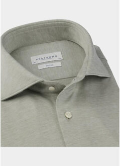 Profuomo Zakelijk overhemd heren ppxh10022/c Groen - 40 (M)