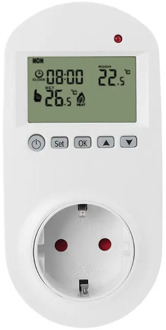 Programmable Plug in Thermostat EU Socket 16A Electric Heating Underfloor Room Temperature Controller