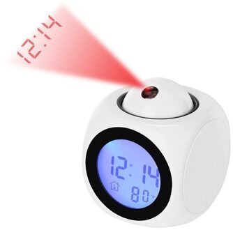 Projectie Alarm Voice Praten Wekker Elektronische Digitale Projector Horloge Bureau 12/24-Uur Temperatuur Display 5