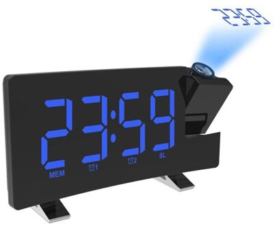 Projectie Alarm Voice Praten Wekker Elektronische Digitale Projector Horloge Bureau 12/24-Uur Temperatuur Display