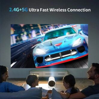 Projector 4K Decoding 120 ANSI Lumens 2.4G+5G WiFi Keystone Correction Portable Projector Quad-core Android 11 Up to 130inch Large Screen for Office Home Theater Phone