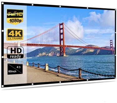 Projector Eenvoudige Gordijn Anti-Licht Scherm 60 72 84 100 Centimeter Home Outdoor Office Draagbare 3d Hd 4X3 Projector Screen 100 duim