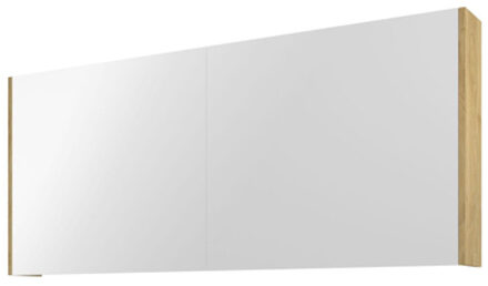 Proline Spiegelkast Comfort met spiegel op plaat aan binnenzijde 3 deuren 140x14x60cm Ideal oak 1808752 Ideal Oak (Hout)