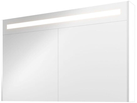 Proline Spiegelkast Premium met geintegreerde LED verlichting, 2 deuren 120x14x74cm Mat wit 1809505 Wit mat