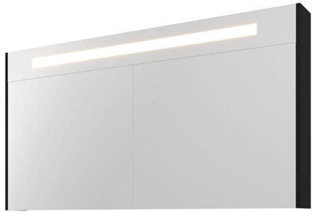 Proline Spiegelkast Premium met geintegreerde LED verlichting, 3 deuren 140x14x74cm Mat zwart 1809556 Zwart mat
