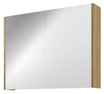 Proline Spiegelkast Xcellent met dubbel gespiegelde deuren, 2 deuren 80x14x60cm Ideal oak 1808852 Ideal Oak (Hout)