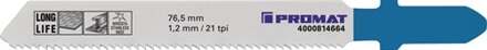 Promat/Tecwerk Decoupeerzaagblad | totale lengte 76,5 mm | tandverdeling 1,2 mm | BIM | 5 stuks / kaart - 4000814664