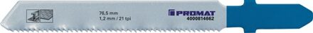 Promat/Tecwerk Decoupeerzaagblad | totale lengte 76,5 mm | tandverdeling 1,2 mm | HSS | 5 stuks / kaart - 4000814662