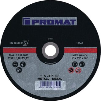Promat/Tecwerk Doorslijpschijf | D125x1mm recht | staal | gat 22,23 mm - 4000840002
