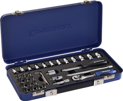 Promat/Tecwerk Dopsleutel-set | 36-delig | 1/4 inch | sleutelwijdtes 4-13 mm | aantal tanden 72 | 6-kant - 4000822345