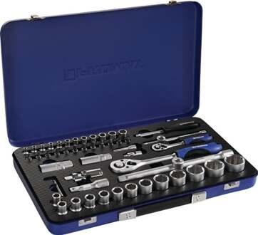 Promat/Tecwerk Dopsleutel-set | 55-delig | 1/4 + 1/2 inch | sleutelwijdtes 4-32 mm | aantal tanden 72/7 - 4000822346