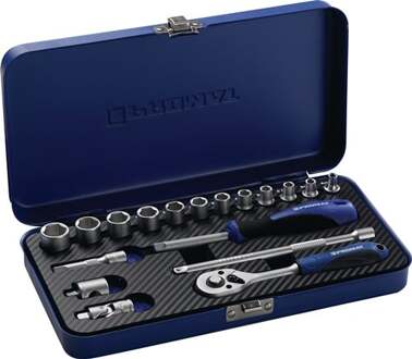 Promat/Tecwerk Dopsleutelset | 18-delig 1/4 inch | sleutelwijdtes 4-14 mm | aantal tanden 20 6-Kant - 4000821182