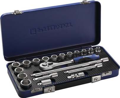 Promat/Tecwerk Dopsleutelset | 20-delig 3/8 inch | sleutelwijdtes 8-22 mm | aantal tanden 30 6-Kant - 4000821185