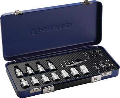 Promat/Tecwerk Dopsleutelset | 27-delig | 1/4 + 1/2 inch | T10-T55/E4-E20 - 4000821186