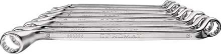 Promat/Tecwerk Dubbele-ringsleutelset | 10-delig sleutelwijdte 6-27 mm | diep gebogen - 4000823403