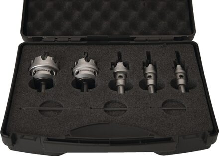 Promat/Tecwerk Gatenzagenset | 8-delig 16 - 40 mm | snijdiepte 4 mm met HM-inzetstukken - 4000800100