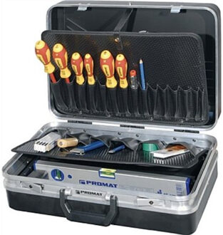 Promat/Tecwerk Gereedschapsassortiment | 46-delig | in aluminium framekoffer | voor elektriciens - 4000820303