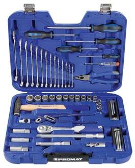 Promat/Tecwerk Gereedschapskoffer | 47-delig | in kunststof koffer | 4-24 mm - 4000820631