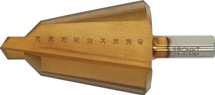 Promat/Tecwerk Getrapte plaatboor | boorbereik 24-40 mm | HSS TiN totale lengte 89 mm | snedeaantal 2 - 4000862044