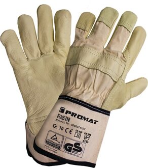 Promat/Tecwerk Handschoen | Top Rhein | maat 10 beige | Rundnerfleer | EN 388 PBM-categorie II - 4000371107