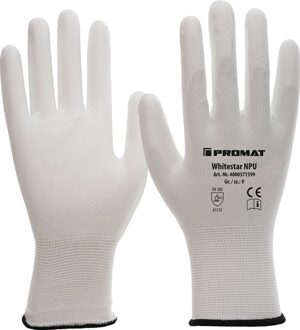 Promat/Tecwerk Handschoen | Whitestar NPU | maat 9 (XL) wit | EN 388 PBM-categorie II | EN 388 - 4000371599