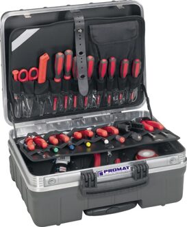 Promat/Tecwerk Hardkunststof koffer | Trolleyversie | binnen-B465xD255xH352mm | HDPE-kunststof 42 l - 4000871743