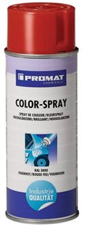 Promat/Tecwerk Kleurspray | vuurrood | hoogglanzend | RAL 3000 | 400 ml | spuitbus - 4000354207
