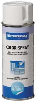 Promat/Tecwerk Kleurspray | zuiver wit | zijdemat | RAL 9010 | 400 ml | spuitbus - 4000354204