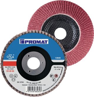 Promat/Tecwerk Lamellenslijpschijf | d. 115 mm korreling 60 conisch | RVS keramische korrel Co - 4000841057