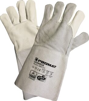 Promat/Tecwerk Lashandschoen | Granada | maat 10 grijs | rundnerf-/splitleder | EN 388, EN 12477 PSA-categorie II | 6 paar - 4000371210
