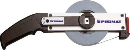 Promat/Tecwerk Meetband met frame | lengte 30 m bandbreedte 13 mm | A cm EG II | aluminium wit stalen rolbandmaat - 4000855420