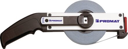 Promat/Tecwerk Meetband met frame | lengte 50 m bandbreedte 13 mm | A cm EG II | aluminium wit stalen rolbandmaat - 4000855430