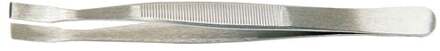Promat/Tecwerk plaat pincet | totale lengte 120 mm | hoekige punten RVS - 4000810477