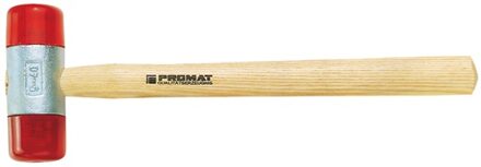 Promat/Tecwerk Plastic hamer | hoofd-d. 35 mm koplengte 103 mm | celluloseacetaat rood | hout - 4000811533