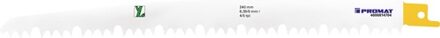 Promat/Tecwerk Reciprozaagblad | lengte 240 mm breedte 19 mm | tandverdeling TPI 4/5 6,35/5 mm | kruis geslepen, inductief gehard | 5 stuks / kaart