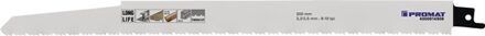 Promat/Tecwerk Reciprozaagblad | lengte 300 mm breedte 22 mm | tandverdeling TPI 8/10 3,2/2,5 mm | gefreesd, getordeerd | 3 stuks / kaart - 4000814908