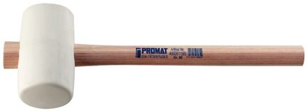 Promat/Tecwerk Rubberhamer | hoofd-d. 90 mm koplengte 139 mm | wit essenhout | 70 Shore A vlakke baan - 4000811582
