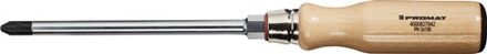 Promat/Tecwerk Schroevendraaier | maat PH 3 klinglengte 150 mm | houten greep | ronde kling met 6-Kant aanzet - 4000827042