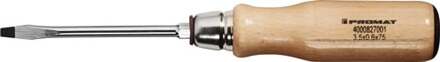 Promat/Tecwerk Schroevendraaier | snedebreedte 4 mm | klinglengte 75 mm houten greep | ronde kling met zeskantaanzet - 4000827001