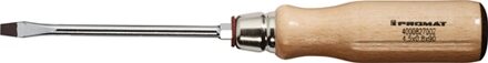 Promat/Tecwerk Schroevendraaier | snedebreedte 5 mm | klinglengte 90 mm houten greep | ronde kling met zeskantaanzet - 4000827002