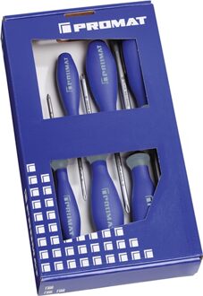 Promat/Tecwerk Schroevendraaierset | 6-delig PH / PZD | 3-componentengreep | ronde kling - 4000827126